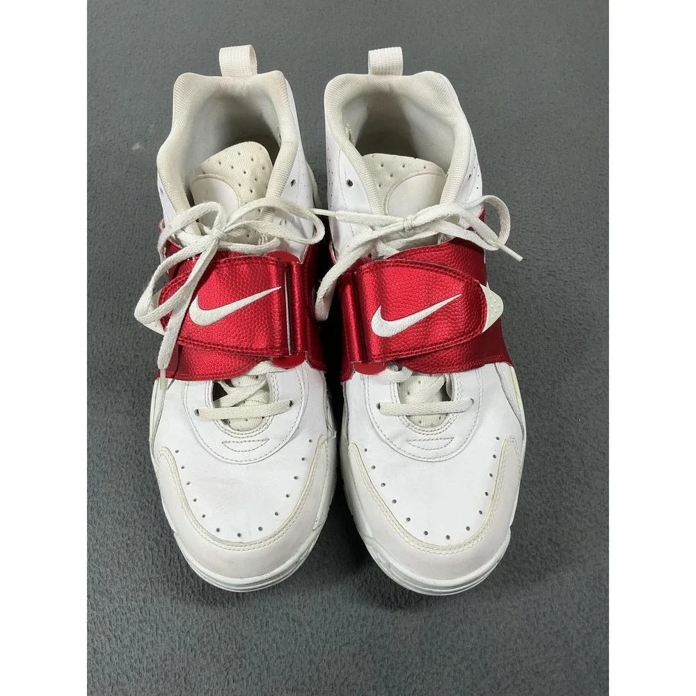Nike Air Trainer Shoes Mens Size 13 White Red Leather Sneakers 599442-100